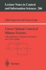 Linear Optimal Control of Bilinear Systems : with Applications to Singular Perturbations and Weak Coupling - Book