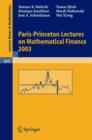 Paris-Princeton Lectures on Mathematical Finance 2003 - Book