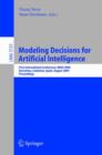 Modeling Decisions for Artificial Intelligence : First International Conference, MDAI 2004, Barcelona, Spain, August 2-4, 2004, Proceedings - Book