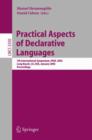 Practical Aspects of Declarative Languages : 7th International Symposium, PADL 2005, Long Beach, CA, USA, January 10-11, 2005, Proceedings - Book