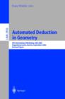 Automated Deduction in Geometry : 4th International Workshop, ADG 2002, Hagenberg Castle, Austria, September 4-6, 2002, Revised Papers - eBook