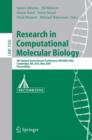 Research in Computational Molecular Biology : 9th Annual International Conference, RECOMB 2005, Cambridge, MA, USA, May 14-18, 2005, Proceedings - Book