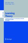 Learning Theory : 17th Annual Conference on Learning Theory, COLT 2004, Banff, Canada, July 1-4, 2004, Proceedings - eBook