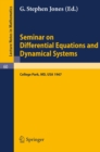 Seminar on Differential Equations and Dynamical Systems : Part 1 - eBook