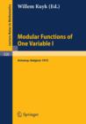Modular Functions of One Variable I : Proceedings International Summer School, University of Antwerp, RUCA, July 17 - August 3, 1972 - eBook