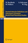 Iterated Inductive Definitions and Subsystems of Analysis: Recent Proof-Theoretical Studies - eBook