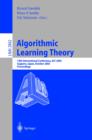 Algorithmic Learning Theory : 14th International Conference, ALT 2003, Sapporo, Japan, October 17-19, 2003, Proceedings - eBook