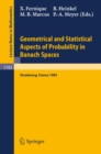 Geometrical and Statistical Aspects of Probability in Banach Spaces : Actes des Journees SMF de Calcul des Probabilites dans les Espaces de Banach, organisees a Strasbourg les 19 et 20 Juin 1985 - eBook