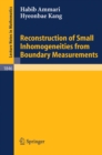 Reconstruction of Small Inhomogeneities from Boundary Measurements - eBook