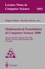Mathematical Foundations of Computer Science 2000 : 25th International Symposium, MFCS 2000 Bratislava, Slovakia, August 28 - September 1, 2000 Proceedings - eBook