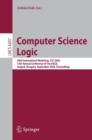 Computer Science Logic : 20th International Workshop, CSL 2006, 15th Annual Conference of the EACSL, Szeged, Hungary, September 25-29, 2006, Proceedings - Book