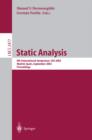 Static Analysis : 9th International Symposium, SAS 2002, Madrid, Spain, September 17-20, 2002. Proceedings - eBook