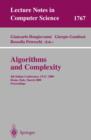 Algorithms and Complexity : 4th Italian Conference, CIAC 2000 Rome, Italy, March 1-3, 2000 Proceedings - eBook