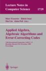 Applied Algebra, Algebraic Algorithms and Error-Correcting Codes : 13th International Symposium, AAECC-13 Honolulu, Hawaii, USA, November 15-19, 1999 Proceedings - eBook