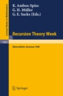 Recursion Theory Week : Proceedings of a Conference held in Oberwolfach, FRG, March 19-25, 1989 - eBook
