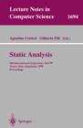 Static Analysis : 6th International Symposium, SAS'99, Venice, Italy, September 22-24, 1999, Proceedings - eBook