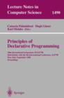 Principles of Declarative Programming : 10th International Symposium PLILP'98, Held Jointly with the 6th International Conference ALP'98, Pisa, Italy, September 16-18, 1998 Proceedings - Book