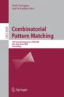 Combinatorial Pattern Matching : 19th Annual Symposium, CPM 2008  Pisa, Italy, June 18-20, 2008, Proceedings - Book