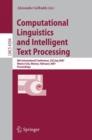 Computational Linguistics and Intelligent Text Processing : 8th International Conference, CICLing 2007, Mexico City, Mexico, February 18-24, 2007, Proceedings - Book