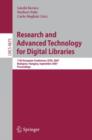 Research and Advanced Technology for Digital Libraries : 11th European Conference, ECDL 2007, Budapest, Hungary, September 16-21, 2007, Proceedings - Book