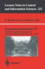Experimental Robotics IV : The 4th International Symposium, Stanford, California, June 30 - July 2, 1995 - Book