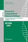 Research in Computational Molecular Biology : 12th Annual International Conference, RECOMB 2008, Singapore, March 30 - April 2, 2008, Proceedings - Book