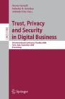 Trust, Privacy and Security in Digital Business : 5th International Conference, TrustBus 2008 Turin, Italy, September 1-5, 2008, Proceedings - Book