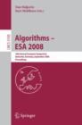 Algorithms - ESA 2008 : 16th Annual European Symposium, Karlsruhe, Germany, September 15-17, 2008, Proceedings - Book