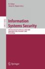 Information Systems Security : 4th International Conference, ICISS 2008, Hyderabad, India, December 16-20, 2008, Proceedings - Book
