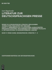 Literatur zur deutschsprachigen Presse, Band 11, 110926-124562. Biographische Literatur. F - H - Book