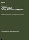 Die Presse in Recht Und Rechtsprechung / Werbung - Book