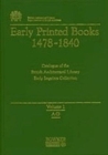 Early Printed Books Catalogue 1478-1840 : Catalogue of the British Architectural Library Early Imprints Collection - Book