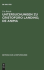 Untersuchungen Zu Cristoforo Landino, de Anima - Book