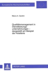 Qualitaetsmanagement in Dienstleistungsunternehmungen - Dargestellt Am Beispiel Der Hotellerie - Book