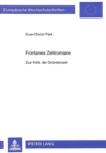 Fontanes Zeitromane : Zur Kritik der Gruenderzeit - Book