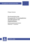 Die Anwendung Des Europarechts Im Innerstaatlichen Bereich : Rechtsvergleichende Analyse: Oesterreich-Frankreich - Book