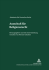 Ausschuss Fuer Religionsrecht : Nachtrag Zu Band XIV (Voelkerrecht) - Book
