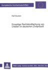 Einseitige Rechtskraftwirkung von Urteilen im deutschen Zivilproze - Book