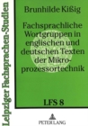 Fachsprachliche Wortgruppen in englischen und deutschen Texten der Mikroprozessortechnik - Book