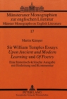 Sir William Temples Essays «Upon Ancient and Modern Learning» und «Of Poetry» : Eine historisch-kritische Ausgabe mit Einleitung und Kommentar - Book