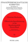 Oeffentliche Sportfoerderung in Der Bundesrepublik Deutschland : Darstellung Und Finanztheoretische Analyse - Book