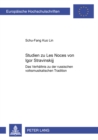 Studien zu «Les Noces» von Igor Stravinskij : Das Verhaeltnis zu der russischen volksmusikalischen Tradition - Book