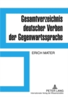 Gesamtverzeichnis Deutscher Verben Der Gegenwartssprache - Book