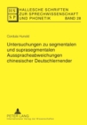 Untersuchungen zu segmentalen und suprasegmentalen Ausspracheabweichungen chinesischer Deutschlernender - Book