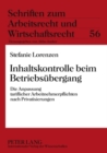 Inhaltskontrolle Beim Betriebsuebergang : Die Anpassung Tariflicher Arbeitnehmerpflichten Nach Privatisierungen - Book