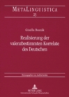 Realisierung Der Valenzbestimmten Korrelate Des Deutschen - Book