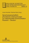 Sprechwissenschaftlich-Phonetische Untersuchungen Zur Interkulturellen Kommunikation Russisch - Deutsch - Book