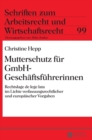 Mutterschutz Fuer Gmbh-Geschaeftsfuehrerinnen : Rechtslage de Lege Lata Im Lichte Verfassungsrechtlicher Und Europaeischer Vorgaben - Book