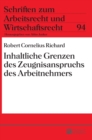 Inhaltliche Grenzen Des Zeugnisanspruchs Des Arbeitnehmers - Book