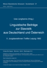 Linguistische Beitraege zur Slawistik aus Deutschland und Oesterreich : II. Jungslawistlnnen-Treffen Leipzig 1993 - Book